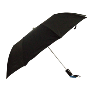 2 Fold Super Deluxe Black Silver Umbrella
