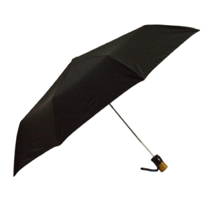 3 Fold Auto Deluxe Black Silver Umbrella