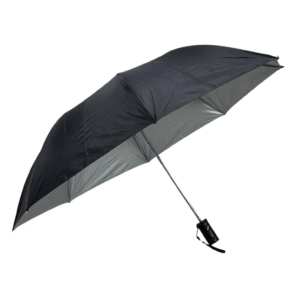 2 Fold Black Silver Umbrella