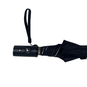 2 Fold Deluxe Black Silver Umbrella