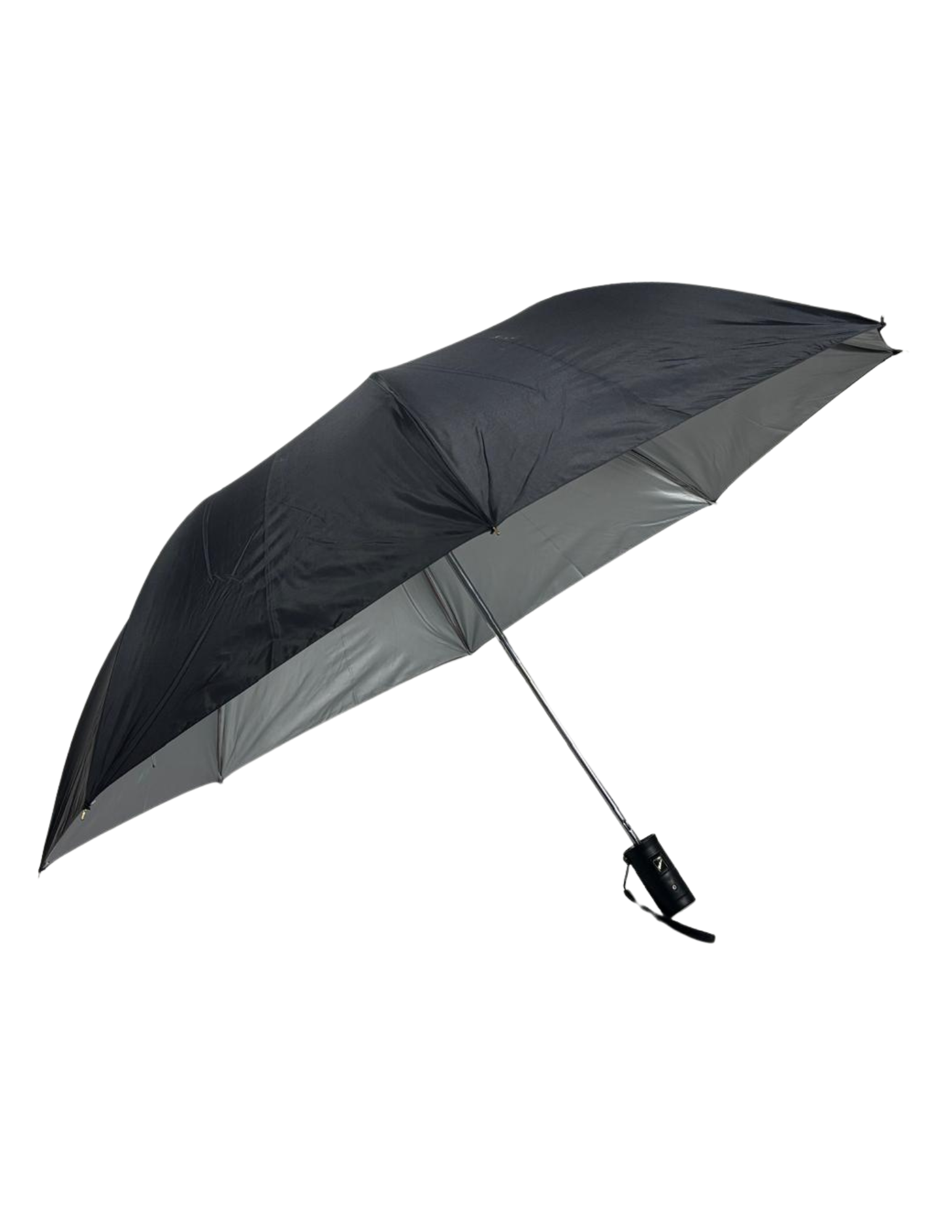 2 Fold Deluxe Black Silver Umbrella 2 Fold Black Silver Umbrella